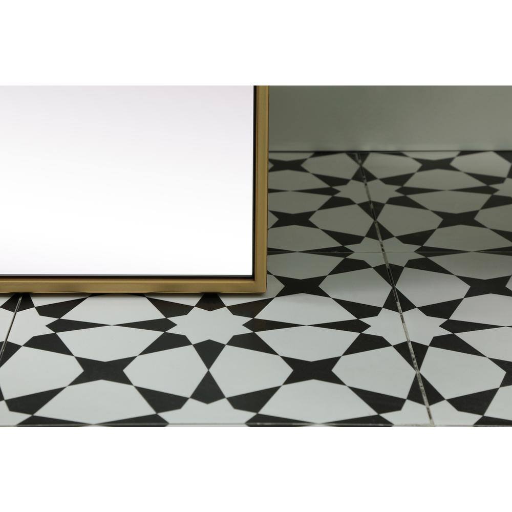 Alt View 4. Elegant Decor - Metal Frame Rectangle Full Length Mirror 36x60 Inch in Brass - Brass.