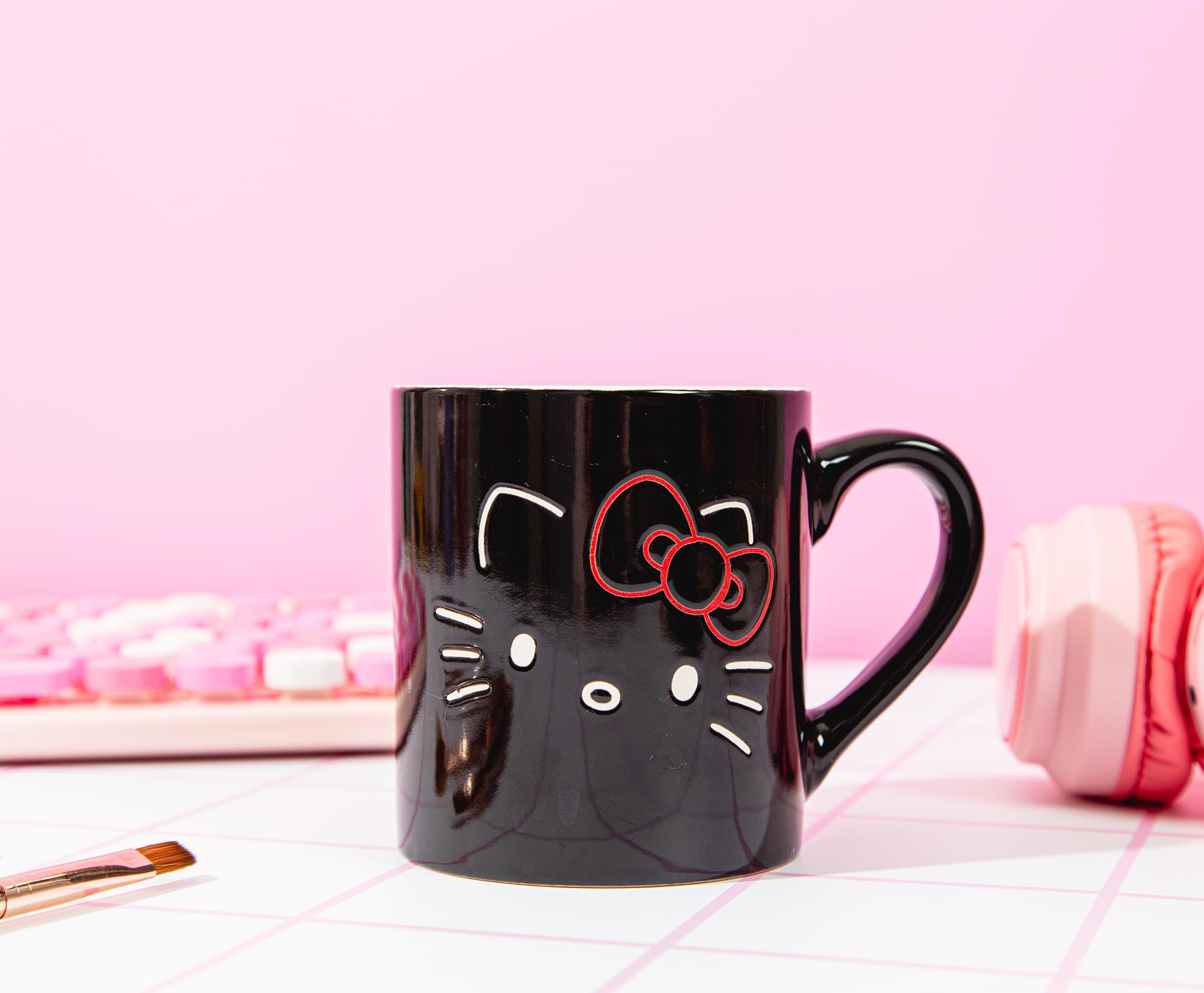 Alt View 10. Silver Buffalo - Sanrio Hello Kitty Black Outline Wax Resist Ceramic Mug | Holds 14 Ounces - Black.