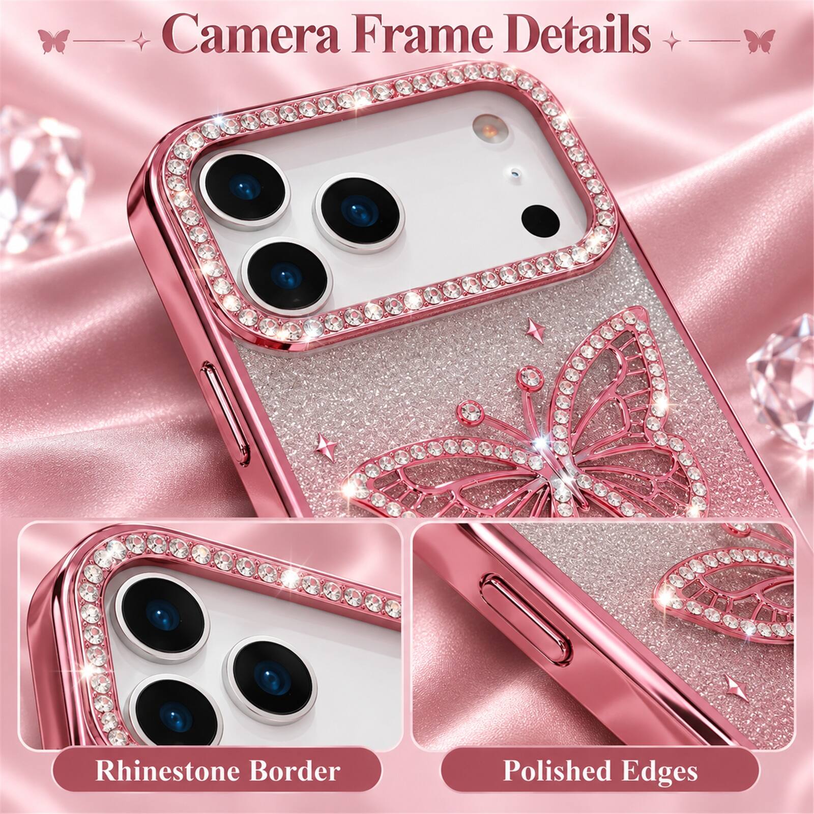 Dteck Bling Glitter Paper Diamond 2 in 1 Case For Apple iPhone 18 Pro ...