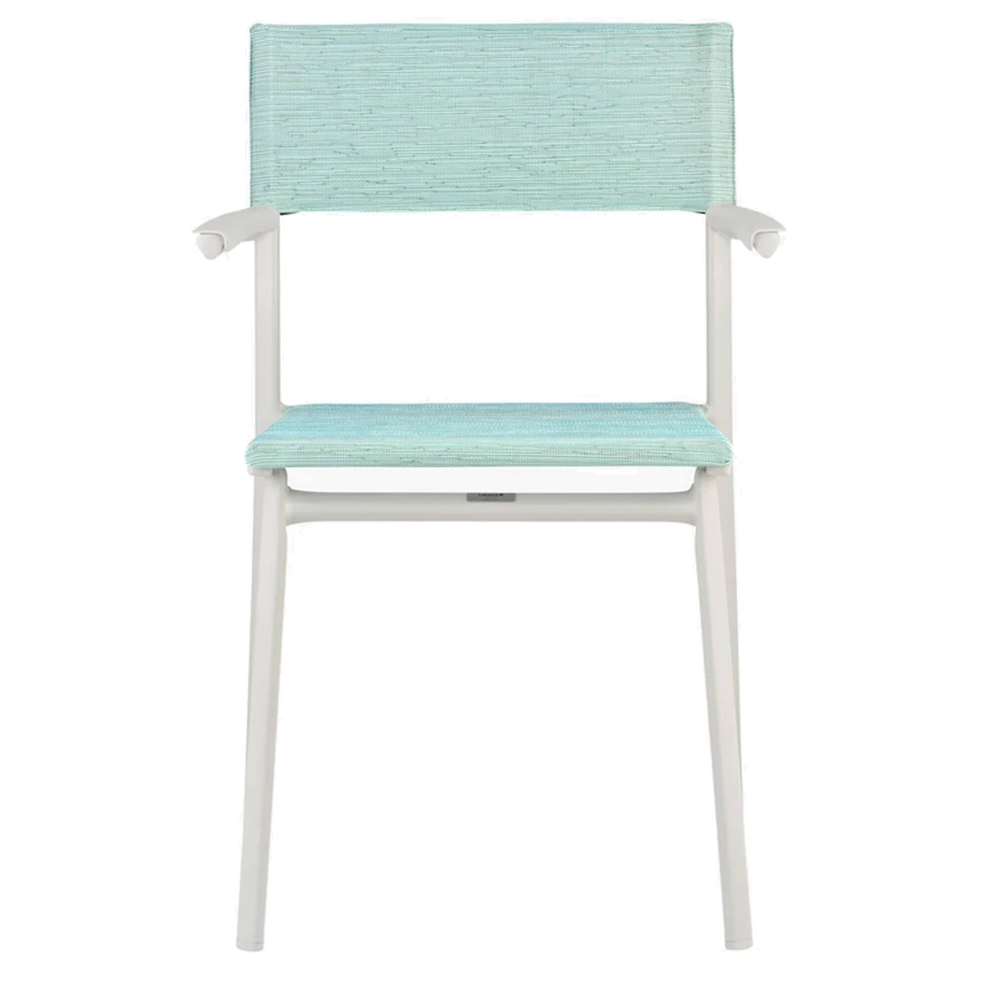 Alt View 1. Lafuma - Lafuma Batyline Duo ORON Outdoor Dining Armchair, Sand/Mistral Blue (Set of 2) - Sand Frame - Mistral Blue, Set of 2.