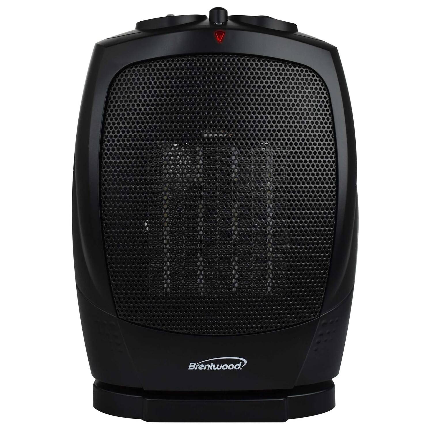 Front. Brentwood - Oscillating Ceramic Space Heater, Fan - Black.