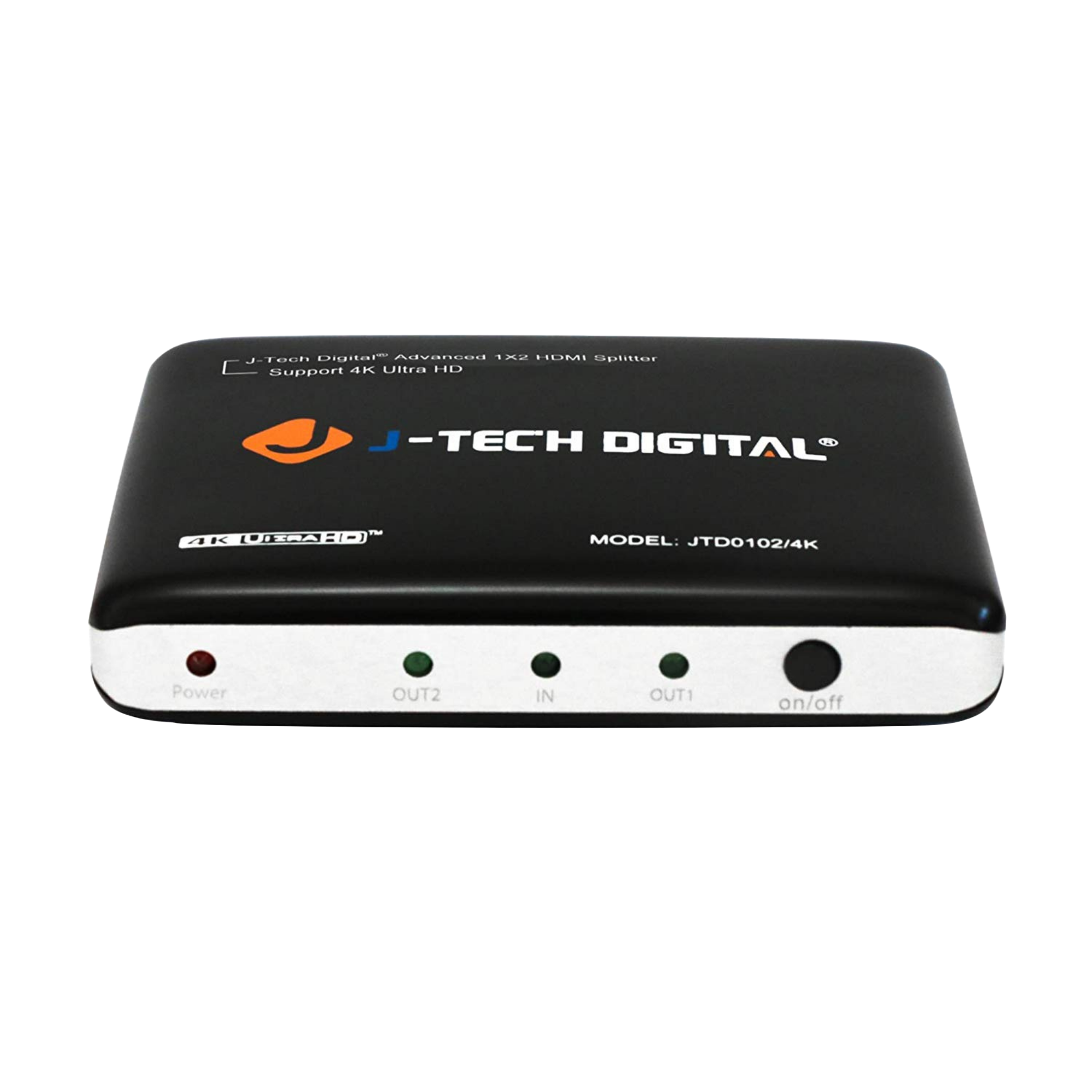 J-Tech Digital - 4K 30Hz 1x2 HDMI Splitter - Black