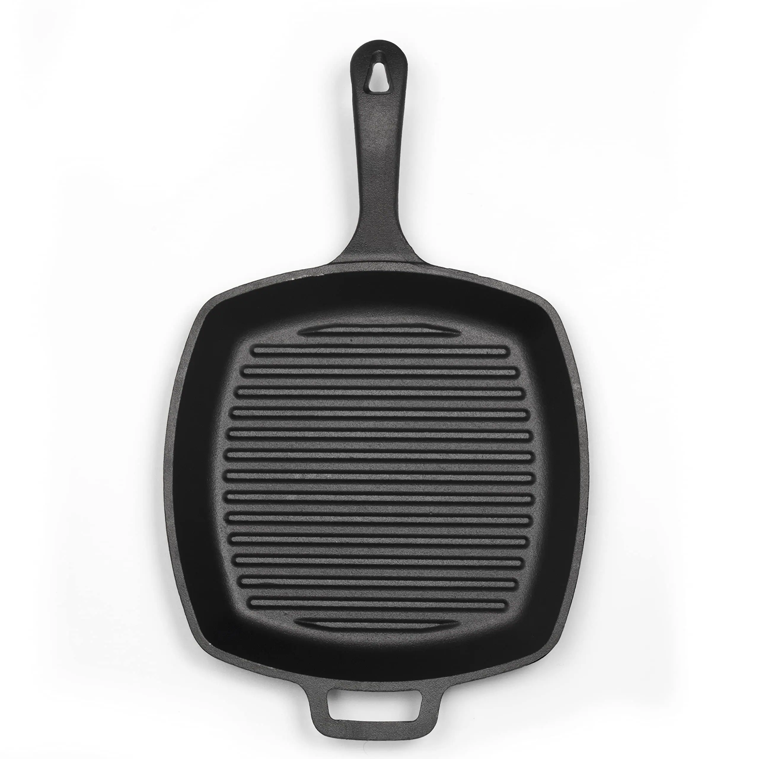 Left. Commercial Chef - COMMERCIAL CHEF 10.5 Inch Square Grill Pan - Black.