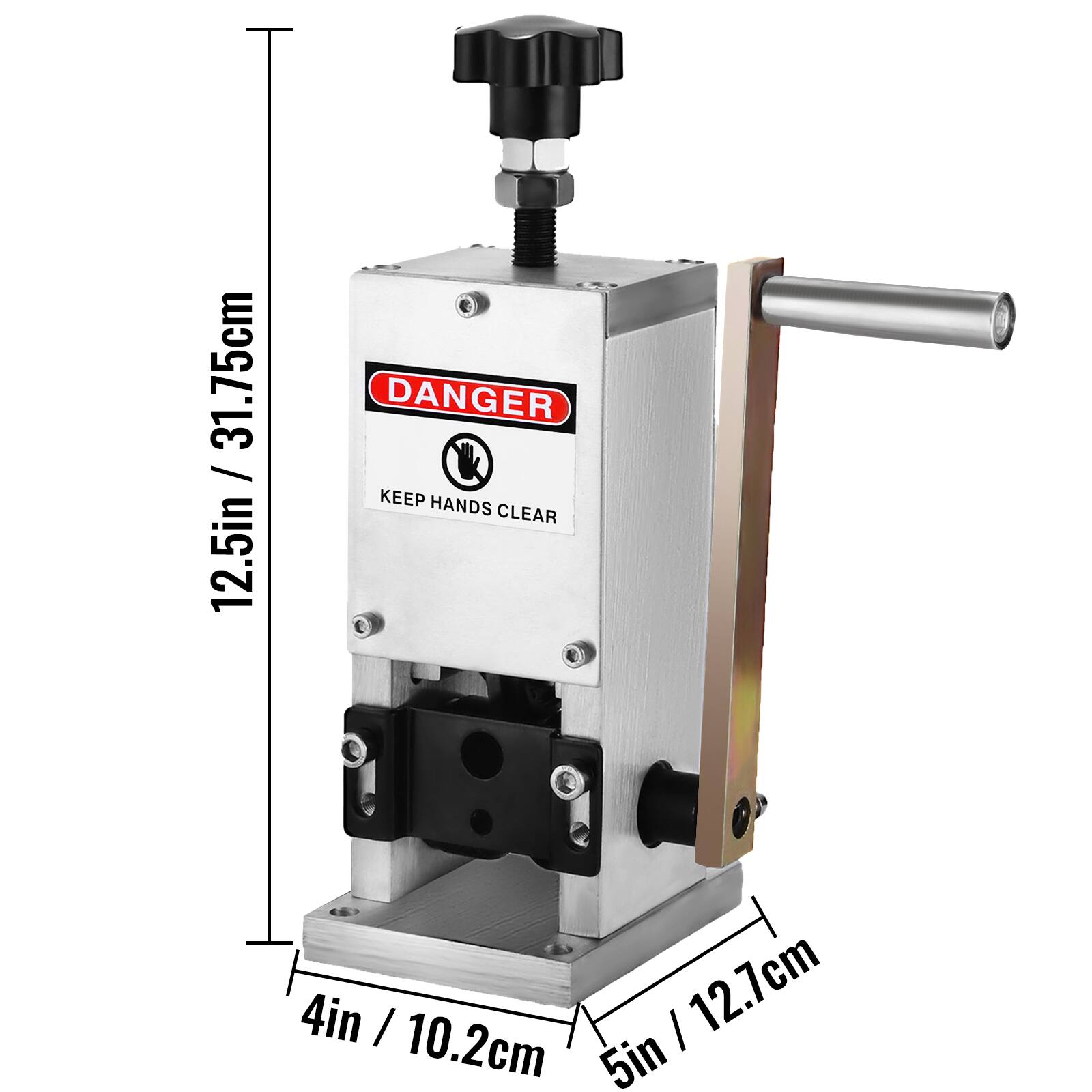 31.75cm / 12.5in  
DANGER  
KEEP HANDS CLEAR  
4in / 10.2cm  
5in / 12.7cm