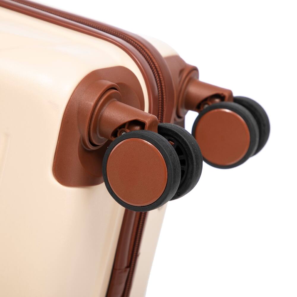 Alt View 6. Ropilly - Ropilly 2 Piece Luggage Set Beige Hard Shell Suitcase with Cosmetic Case 20 Inch - Beige.