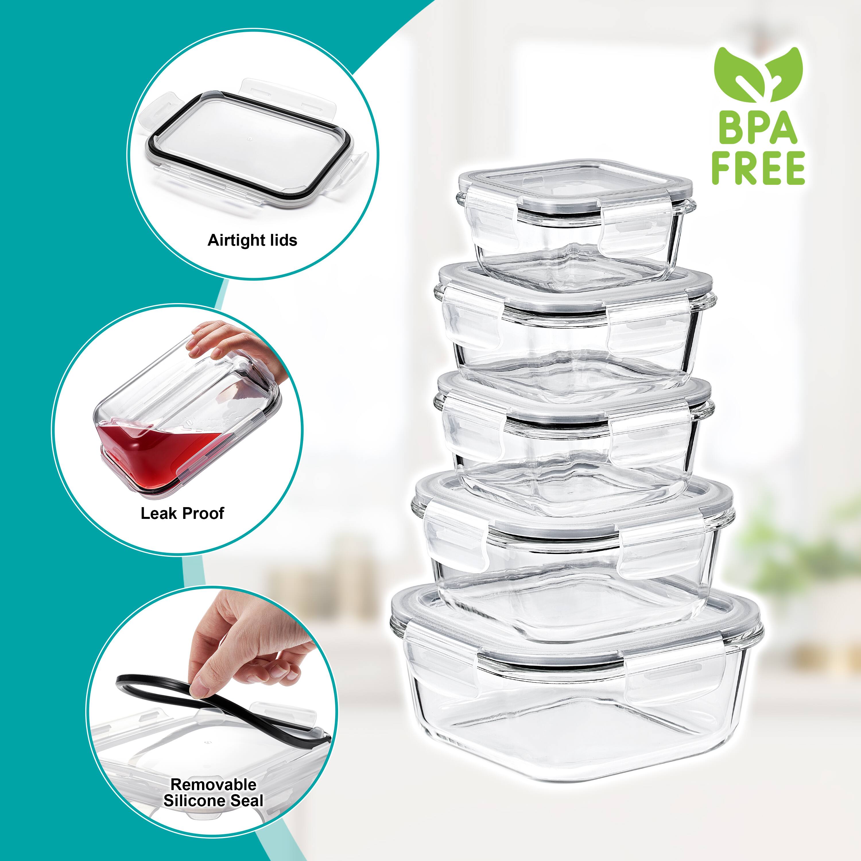 BPA FREE

Airtight lids

Leak Proof

Removable Silicone Seal