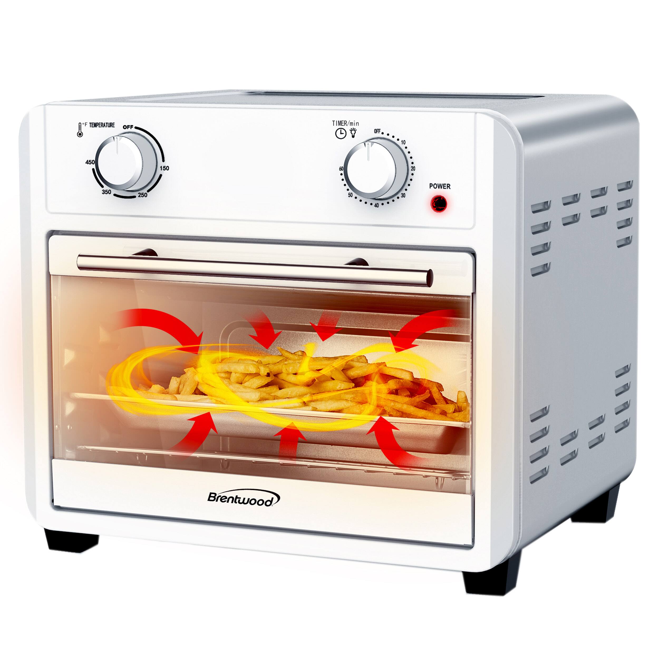 - Temperature: OFF 450 150 350 250
- Timer/min: OFF 60 50 40 30 20 10
- Power
- Brentwood