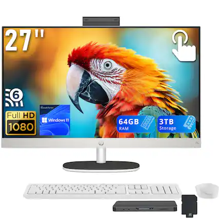 27" 6 i7 Core Processor Full HD Windows 11 1080 64GB RAM 3TB Storage