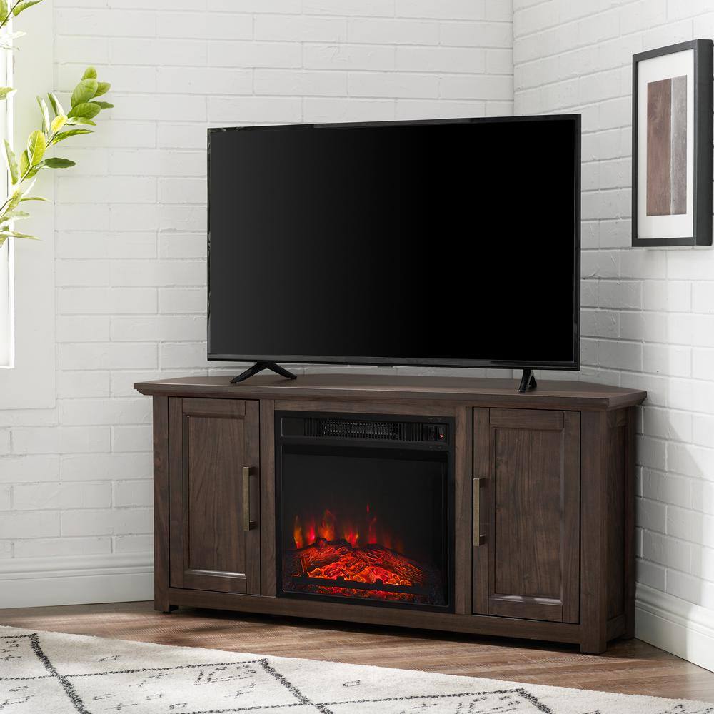 Alt View 1. Crosley Furniture - Camden Corner Fireplace Tv Stand For 50+ Inch Tv - Brown.