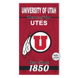 Jardine - Utah Utes 11'' x 20'' Home Of The Sign - Red