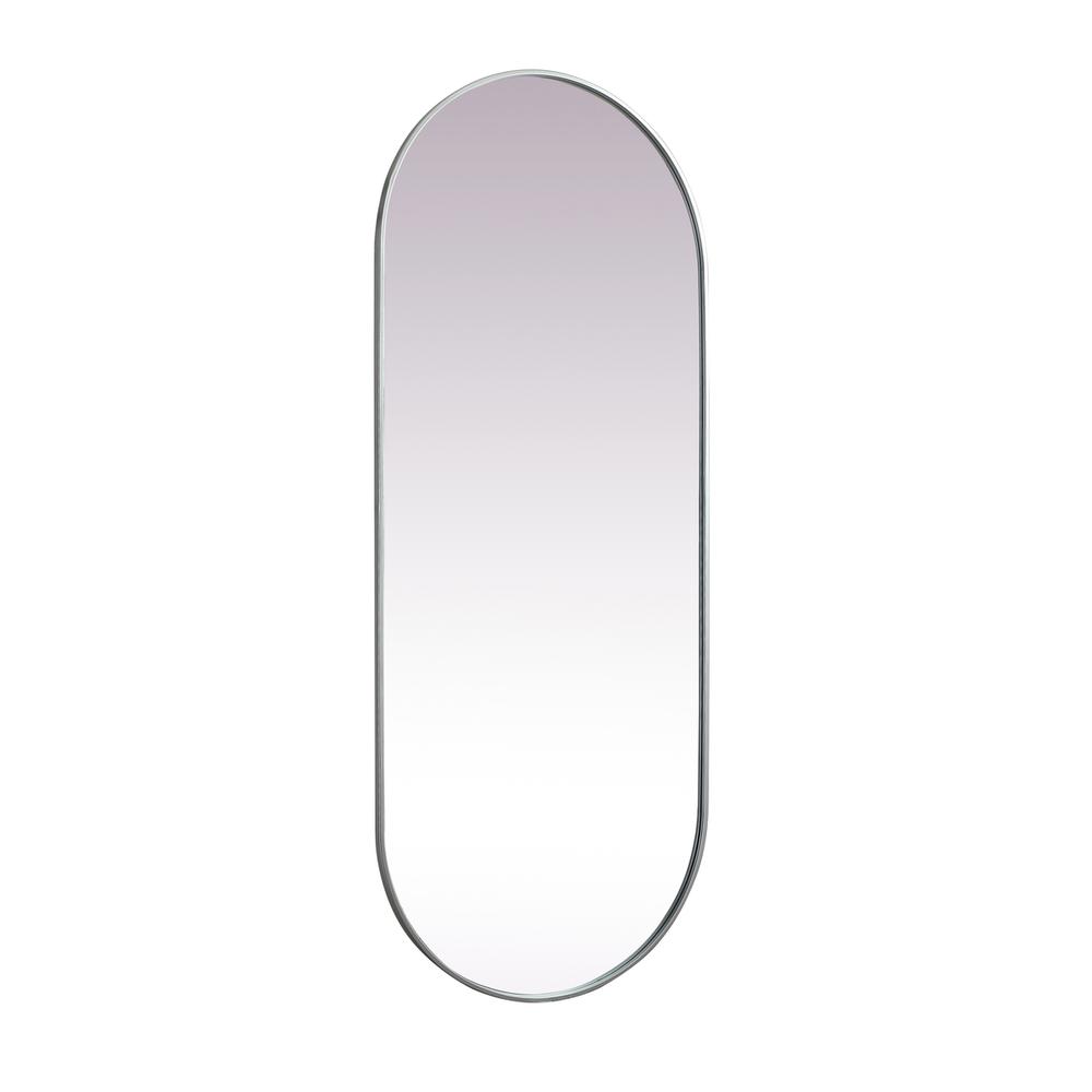Alt View 1. Elegant Decor - Metal Frame Oval Mirror 30x72 Inch in Silver - Silver.