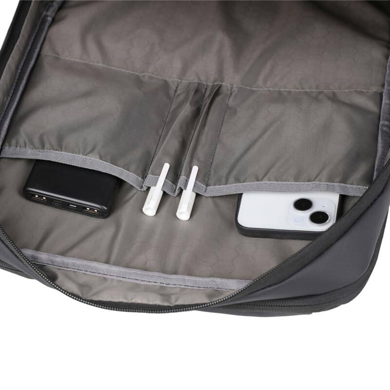 Back. Live At Space - 15.6 Inch Laptop Backpack  Business With Usb Charging Port 35l Outdoor Travel For Men And Women (black) - Grey.