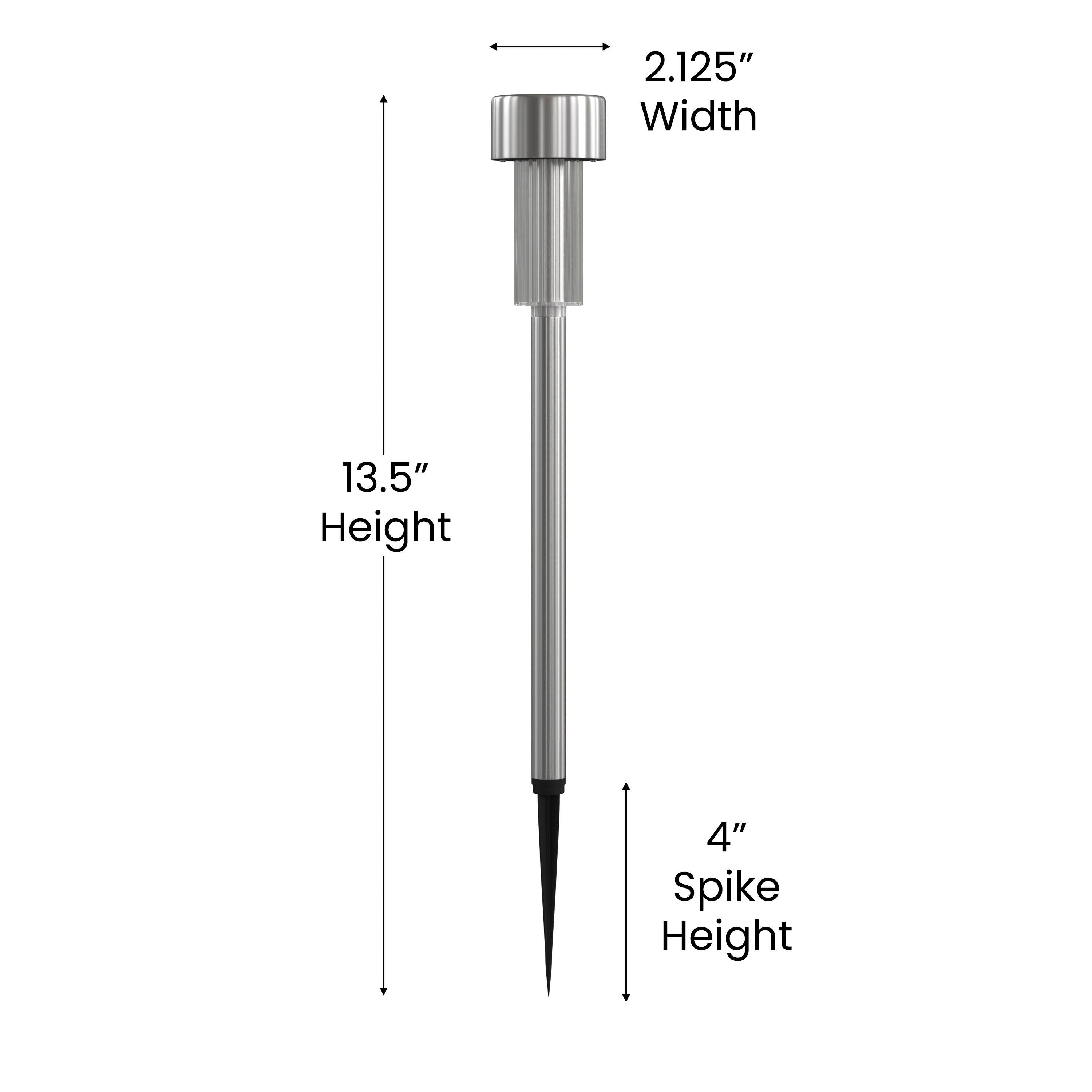 2.125" Width  
13.5" Height  
4" Spike Height