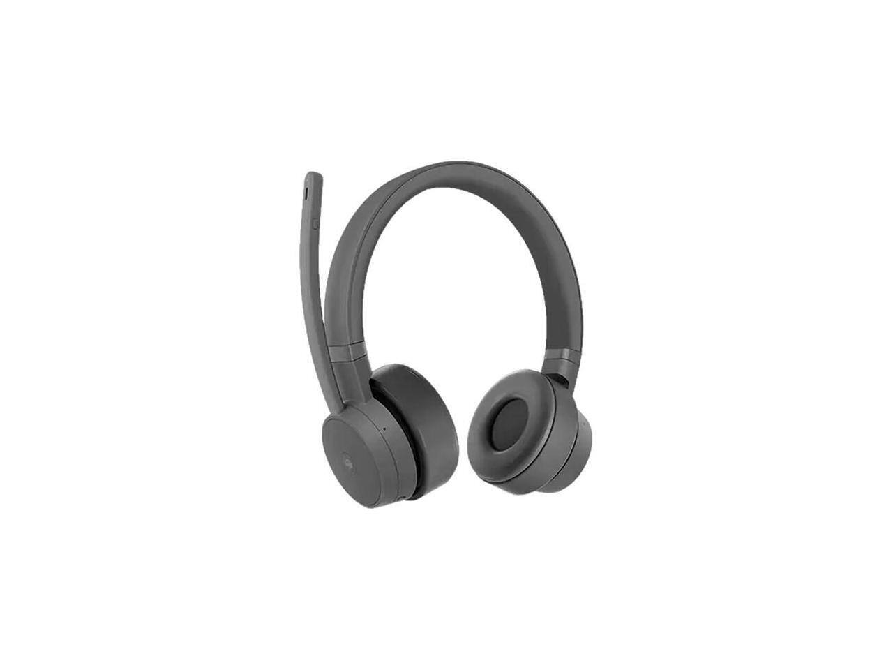 Alt View 9. Lenovo - Lenovo Wireless Stereo Headset - Bluetooth, Noise Canceling, Over-the-head, Black - Black.
