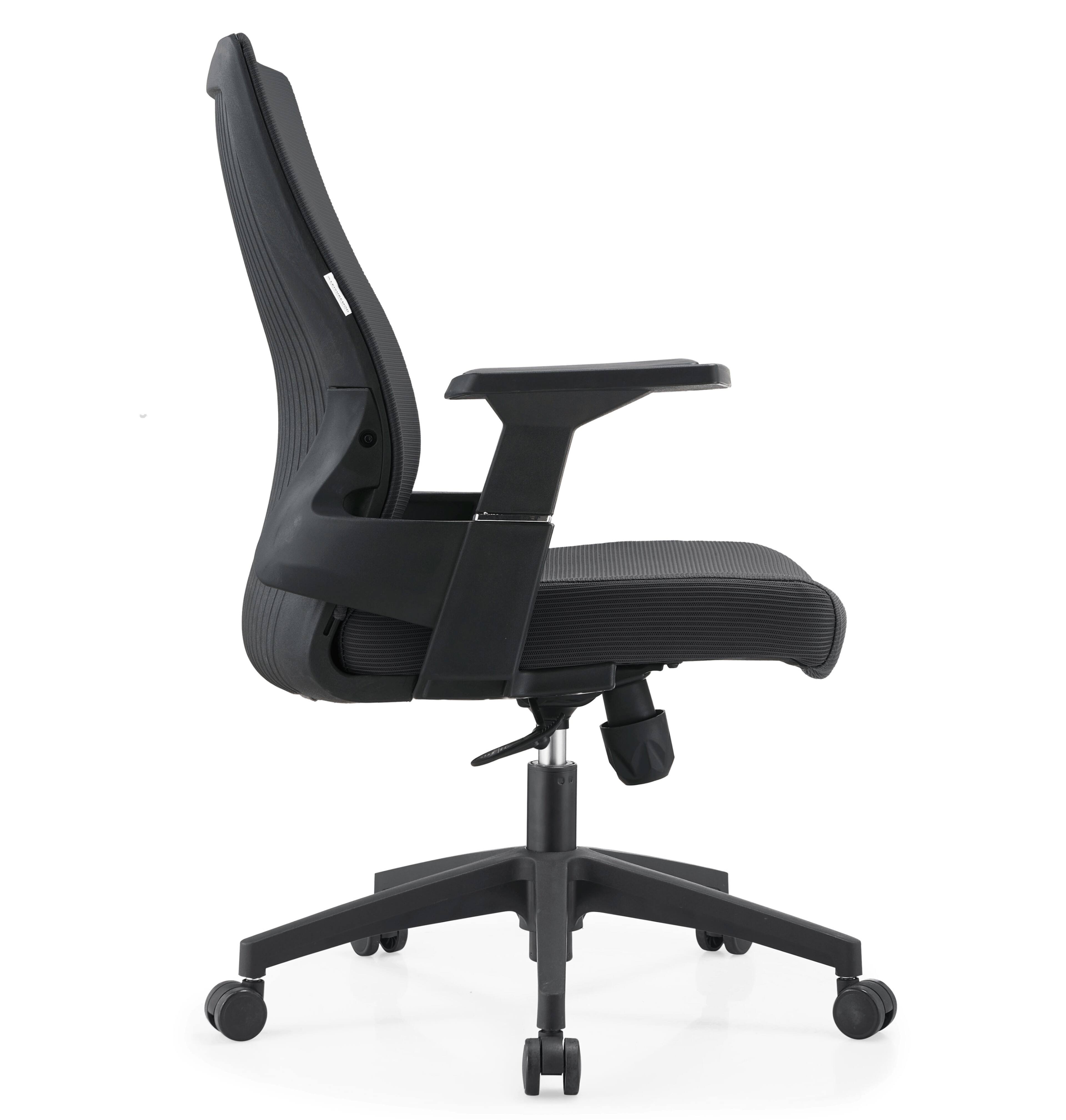Angle. LeisureMod - Brio Office Chair Ergonomic Lumbar Support Computer Chair Adjustable Desk Chair with 360 Degree Swivel and Tilt - Black.