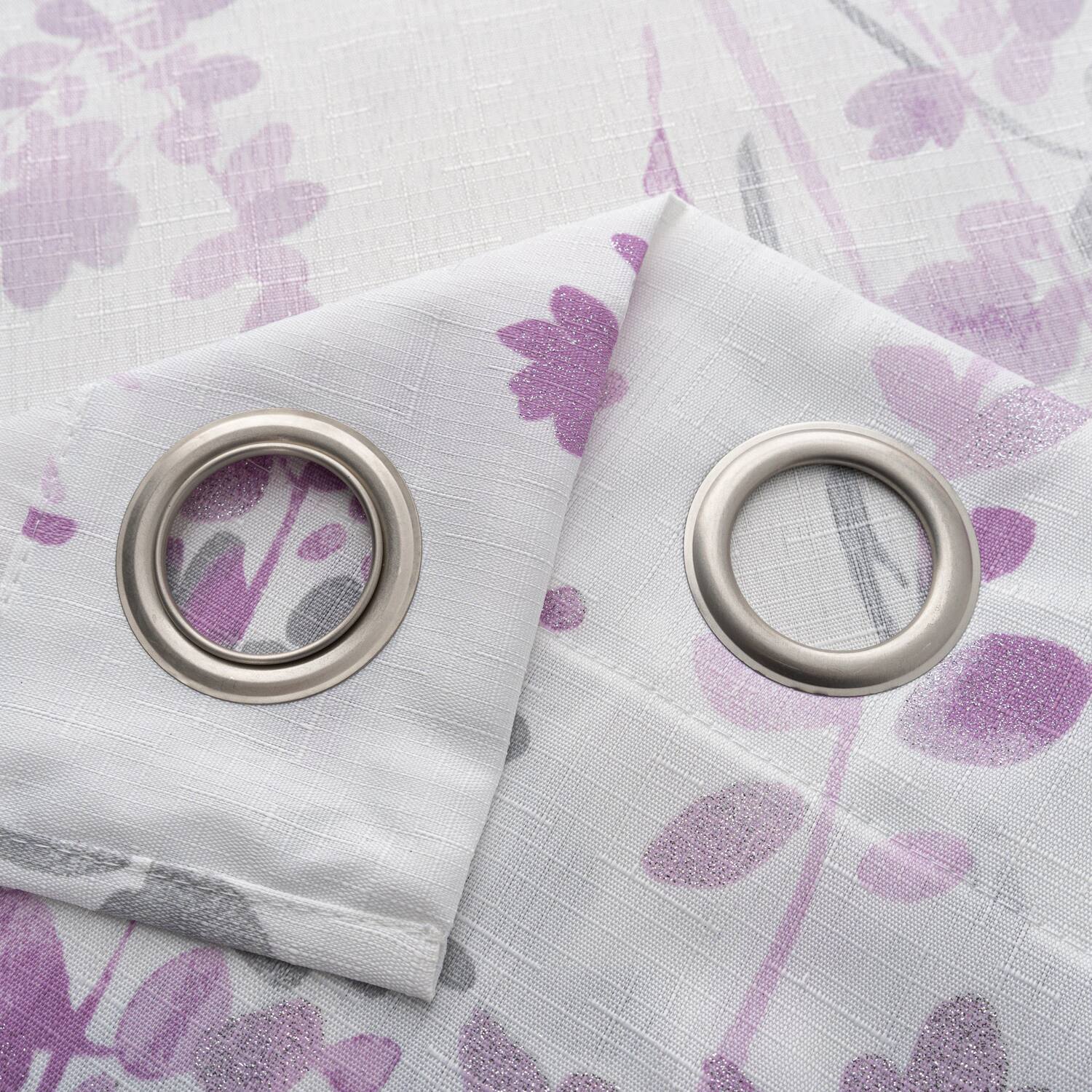 Back. Olivia Gray - Olivia Gray 100% Polyester 140 GSM Aiden Printed Textured Grommet Curtain Panel 54" x 90" Blush - Blush.
