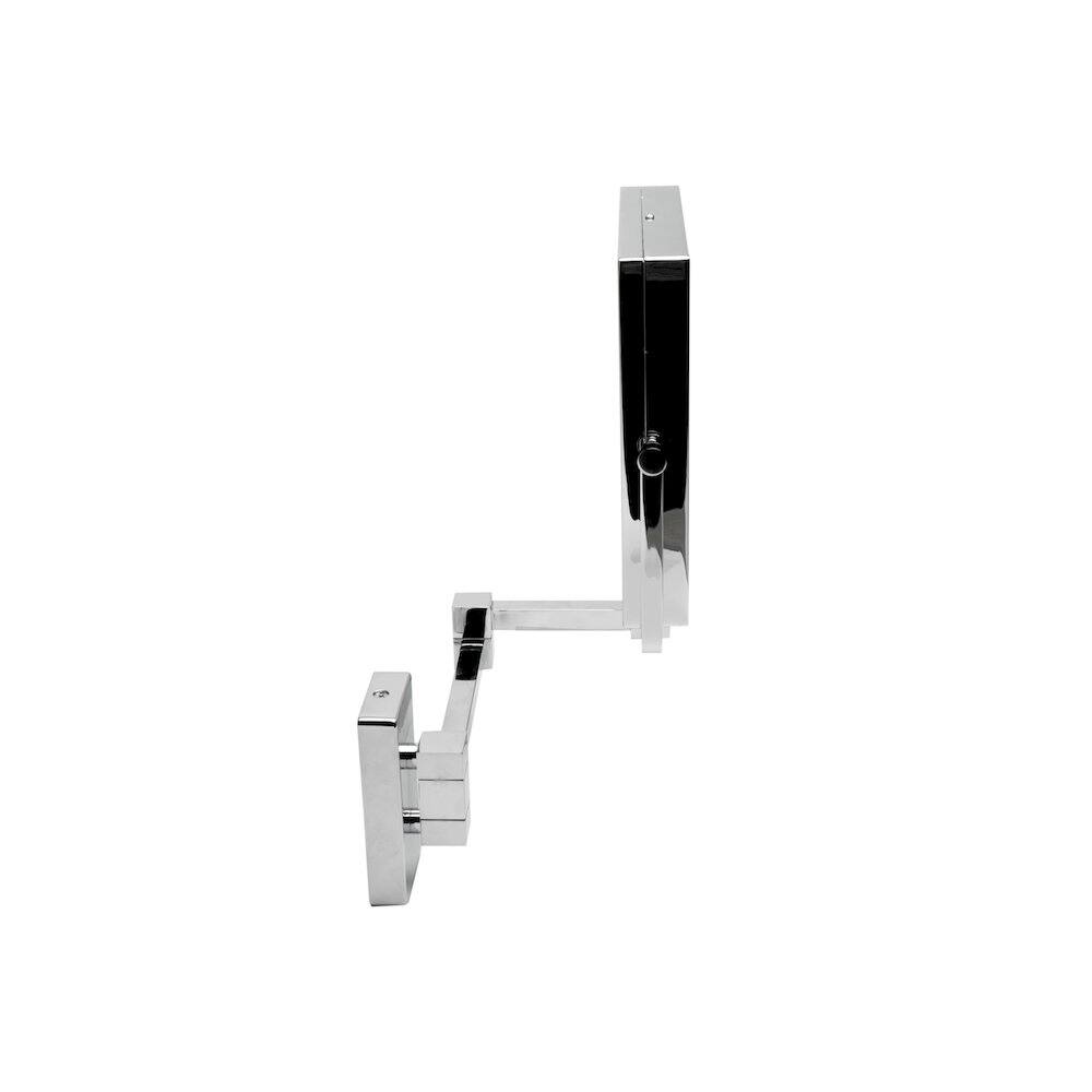 Alt View 1. Alfi - 8" Square Wall Mounted 5x Magnify Cosmetic Mirror - Silver.