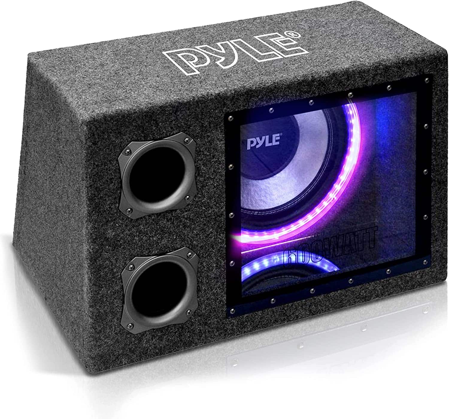 Pyle - PLBNPS12 12" Single Series 600W Rear Vented LED Subwoofer Enclosure w/Remote