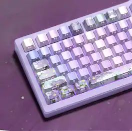 Womier - PBT Keycaps, 130 Keys Dye-Sublimation Cherry Profile Key caps for 100%, 75%, 65%, 60% Mechanical Keyboard - YC-ziluolan