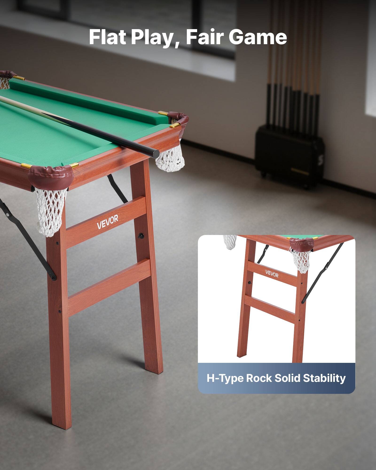 Flat Play, Fair Game  
VEVOR  
H-Type Rock Solid Stability