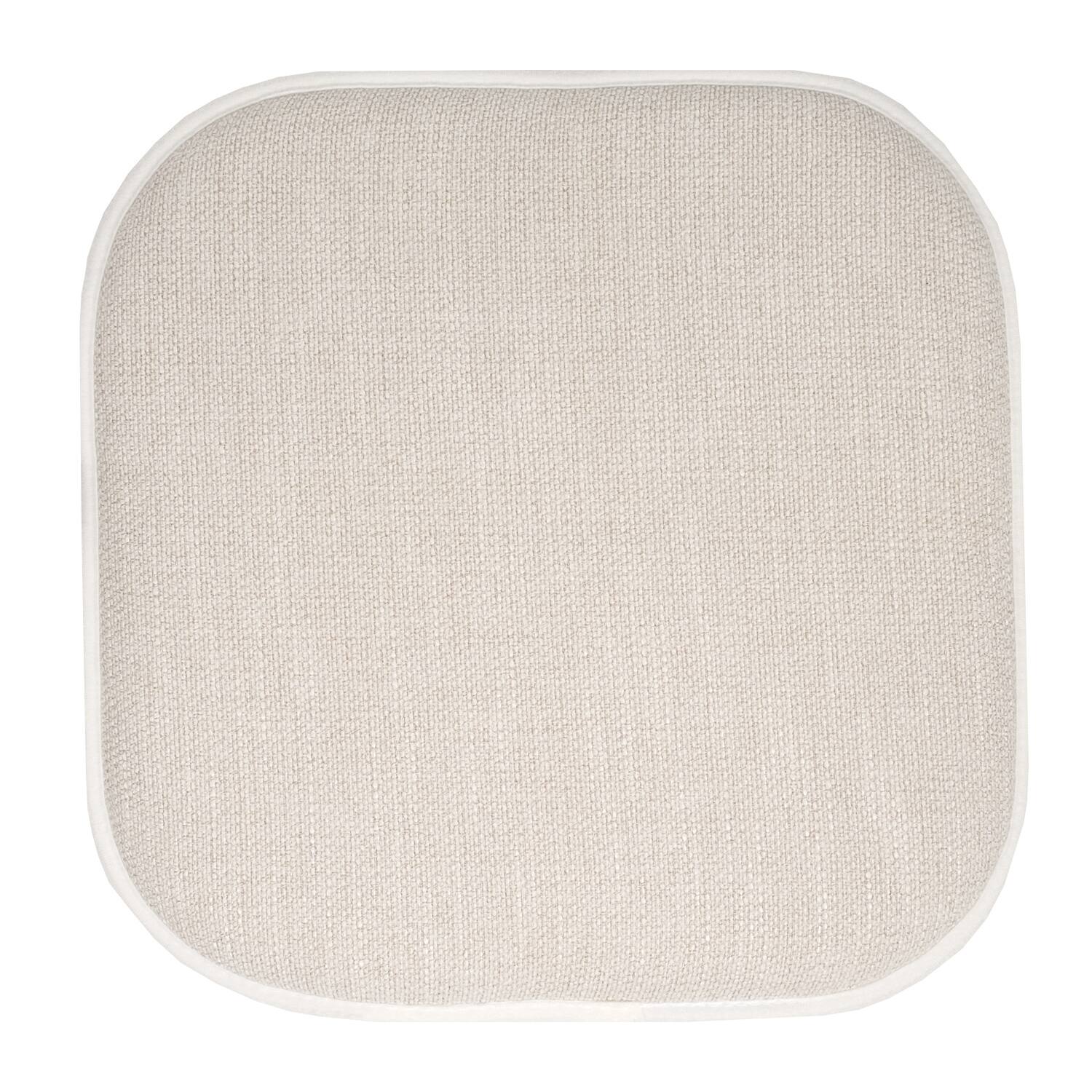 Left. Sweet Home Collection - Alexis Memory Foam No Slip Back 16" x 16" Chair Pad Cushions, 6-Pack - Linen/Beige.
