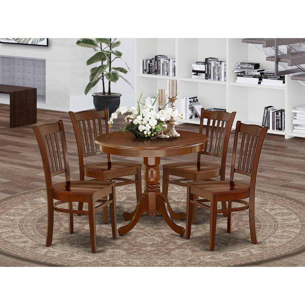 Left. East West Furniture - Dining Room Set Mahogany - Brown.