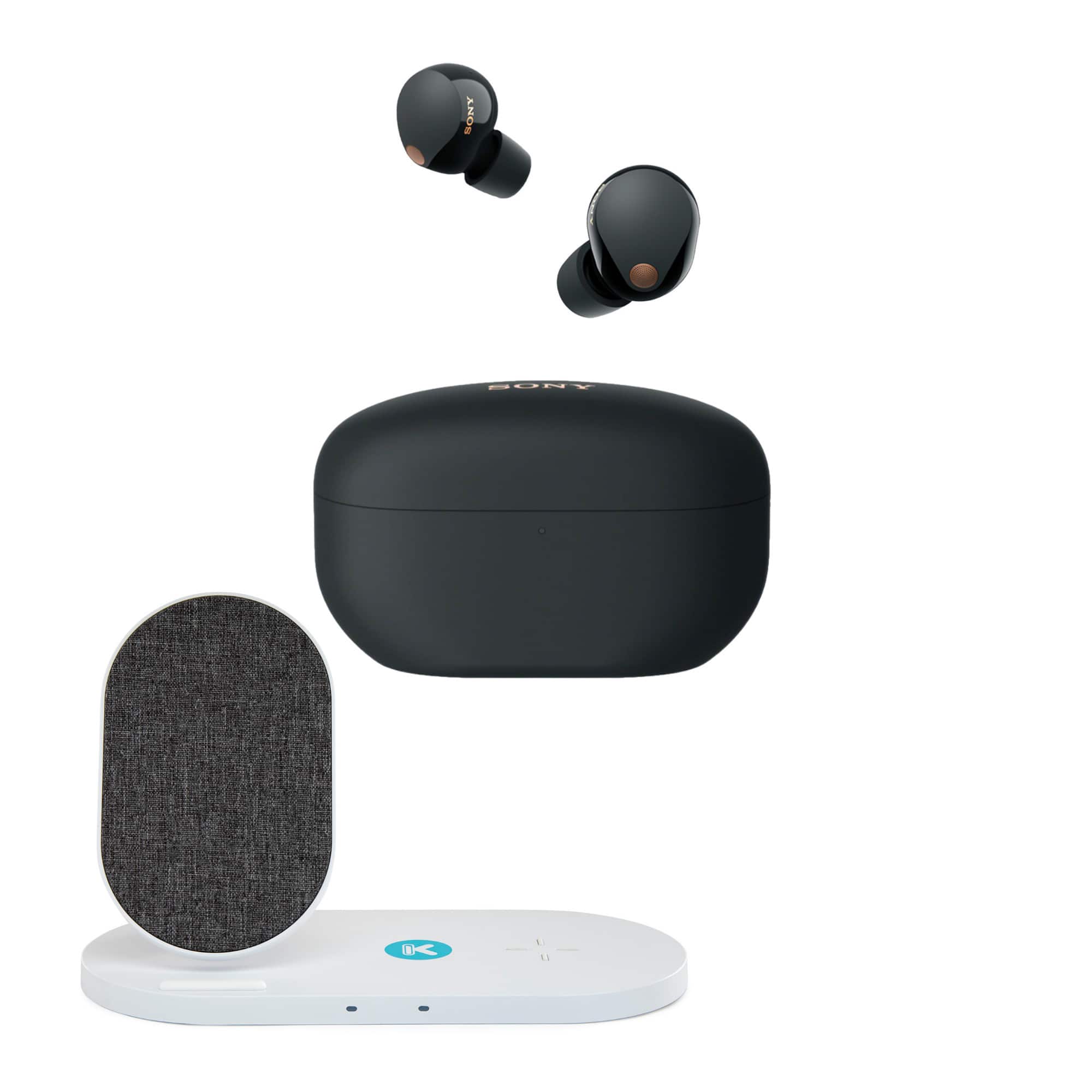 Sony - WF-1000XM5 Truly Wireless Noise Canceling Earbuds (Black) Bundle - Silver