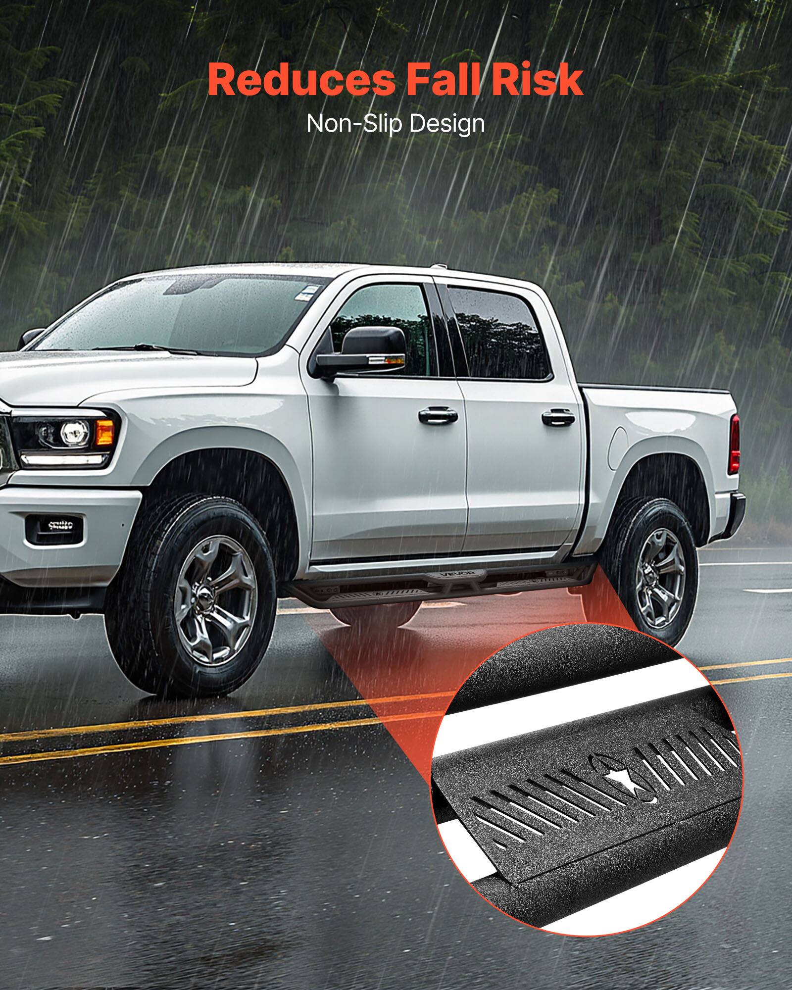 Reduces Fall Risk  
Non-Slip Design