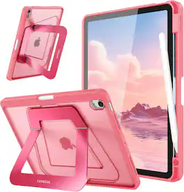 Fintie - Shockproof Case for iPad Air 11-inch/ iPad Air 5th/4th Gen 10.9 in | Slim Frosted Hard Back Cover with Kickstand - Pink