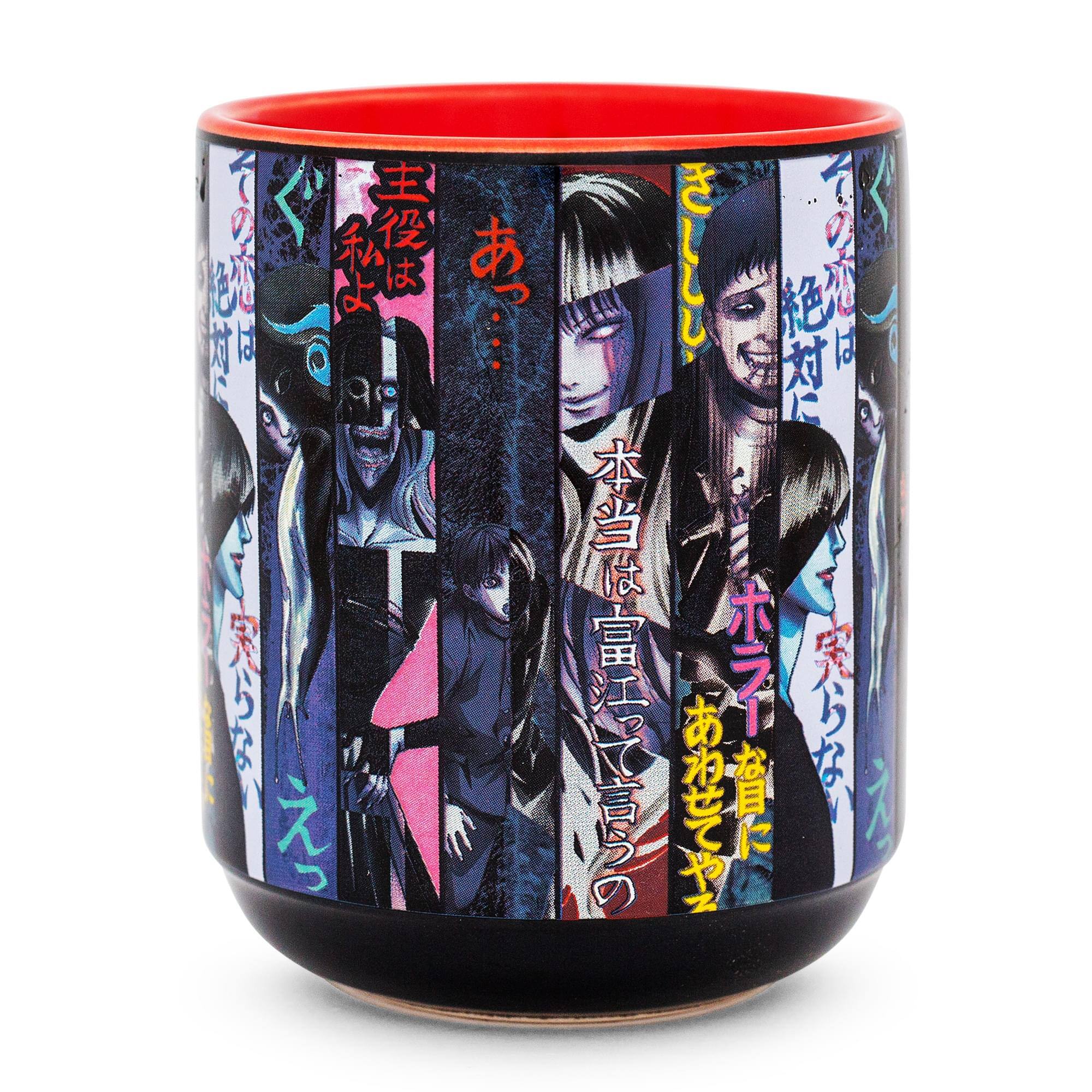 Alt View 1. Silver Buffalo - Junji Ito Panel Poster Asian Ceramic Tea Cup | Holds 9 Ounces - Black.