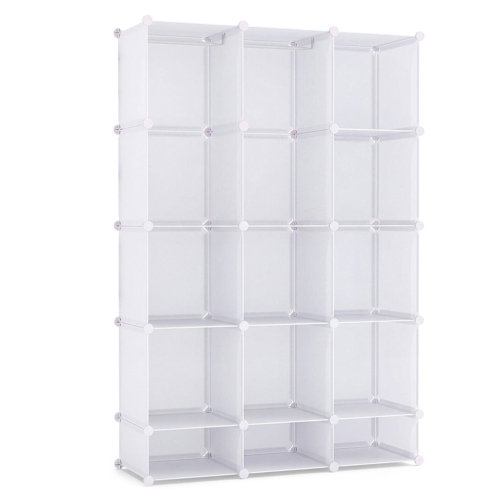 Alt View 9. Costway - Costway 13-Cube Modular Baby Wardrobe Closet with Hanging Rods & Open Shelves for Clothes - White.