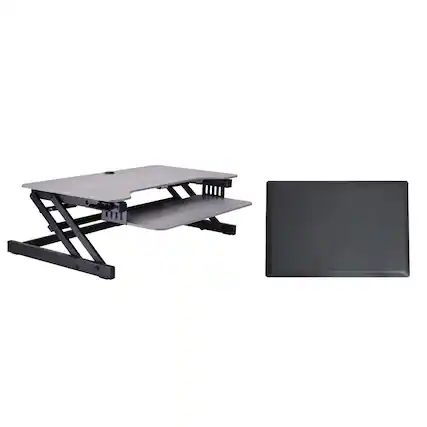 Front. Rocelco - 37.5" Deluxe Height Adjustable Standing Desk - Grey.