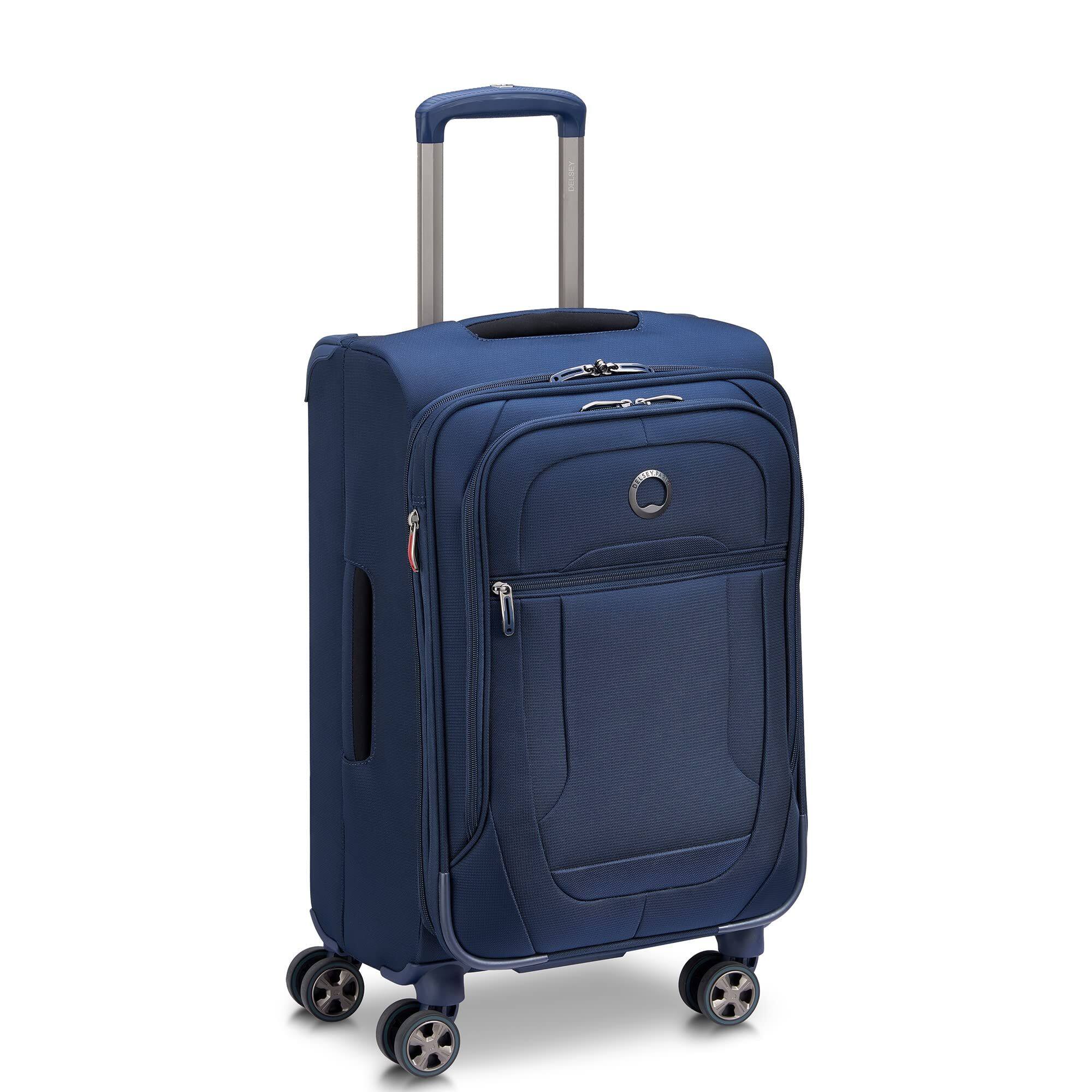 Back. Delsey - Delsey Helium DLX Expandable Spinner Carry-On Luggage - 21" Small - Navy.