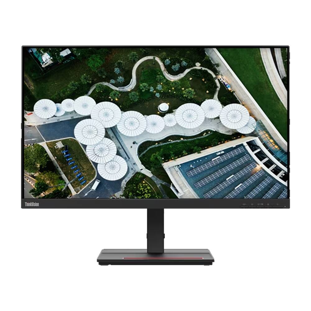 Front. Lenovo - Lenovo ThinkVision S24e-20 23.8" Monitor 1920 x 1080 VA 60Hz 4ms - Raven Black.