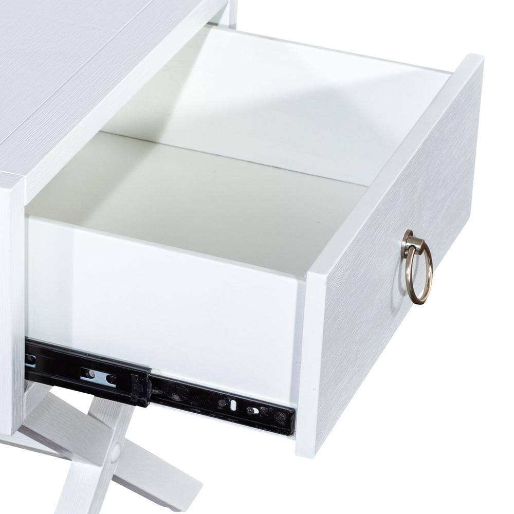Alt View 5. Liberty Furniture Industries - East End 1 Drawer Accent Table in Wirebrushed White - White.