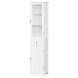 Kadyn - Bathroom Storage Cabinet, Narrow Storage Unit, Floor Cabinet for Bathroom, Living Room, Entryway, Kitchen - White
