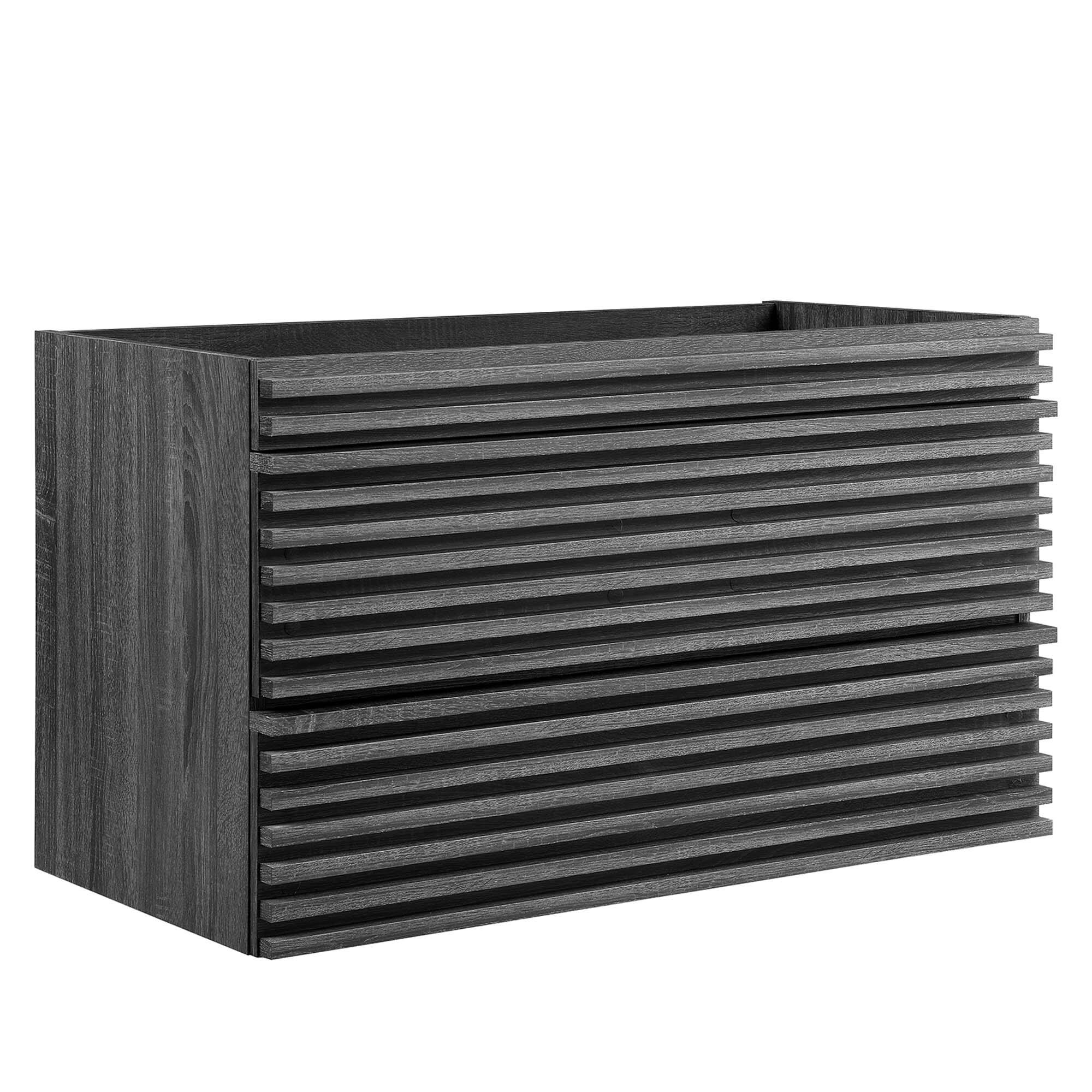 Angle. Modway - Render Wall-Mount Bathroom Cabinet Basin Not Included by Modway - Charcoal.