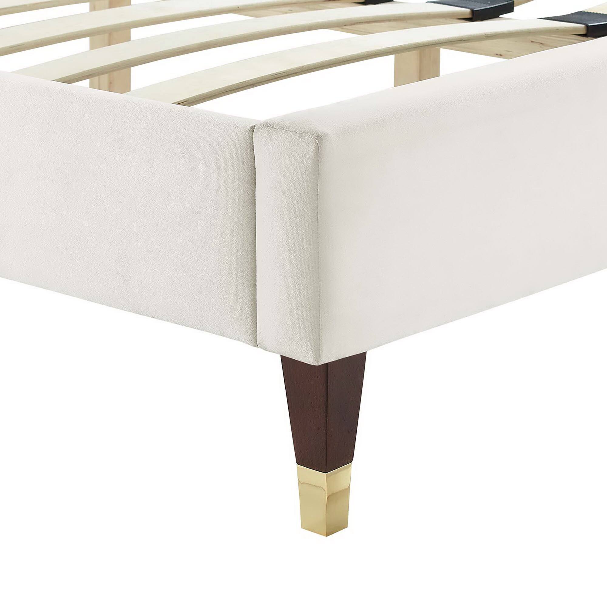 Alt View 10. Modway - Zahra Channel Tufted Performance Velvet Queen Platform Bed - White.