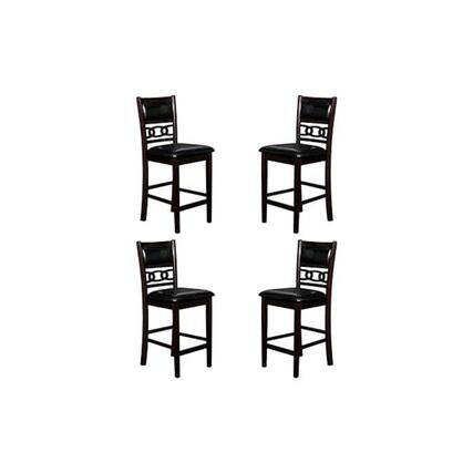Front. New Classic Furniture - Gia Ebony Wood Counter Chair with PU Seat (Set of 4) - Ebony.