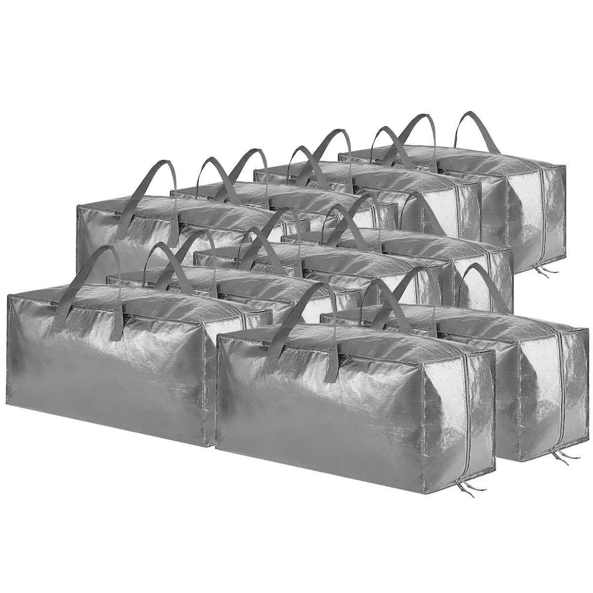 Tooloton - 10 Pack Large Moving Bags with Straps, College Dorm Packing Supplies, Grey - Gray