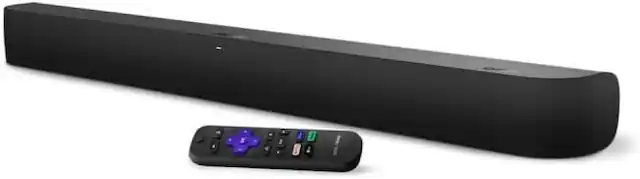 Front. Onn - Roku Soundbar - Black.