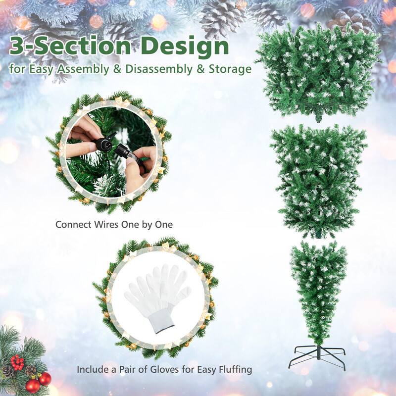 3-Section Design for Easy Assembly & Disassembly & Storage

Connect Wires One by One

Include a Pair of Gloves for Easy Fluffing
