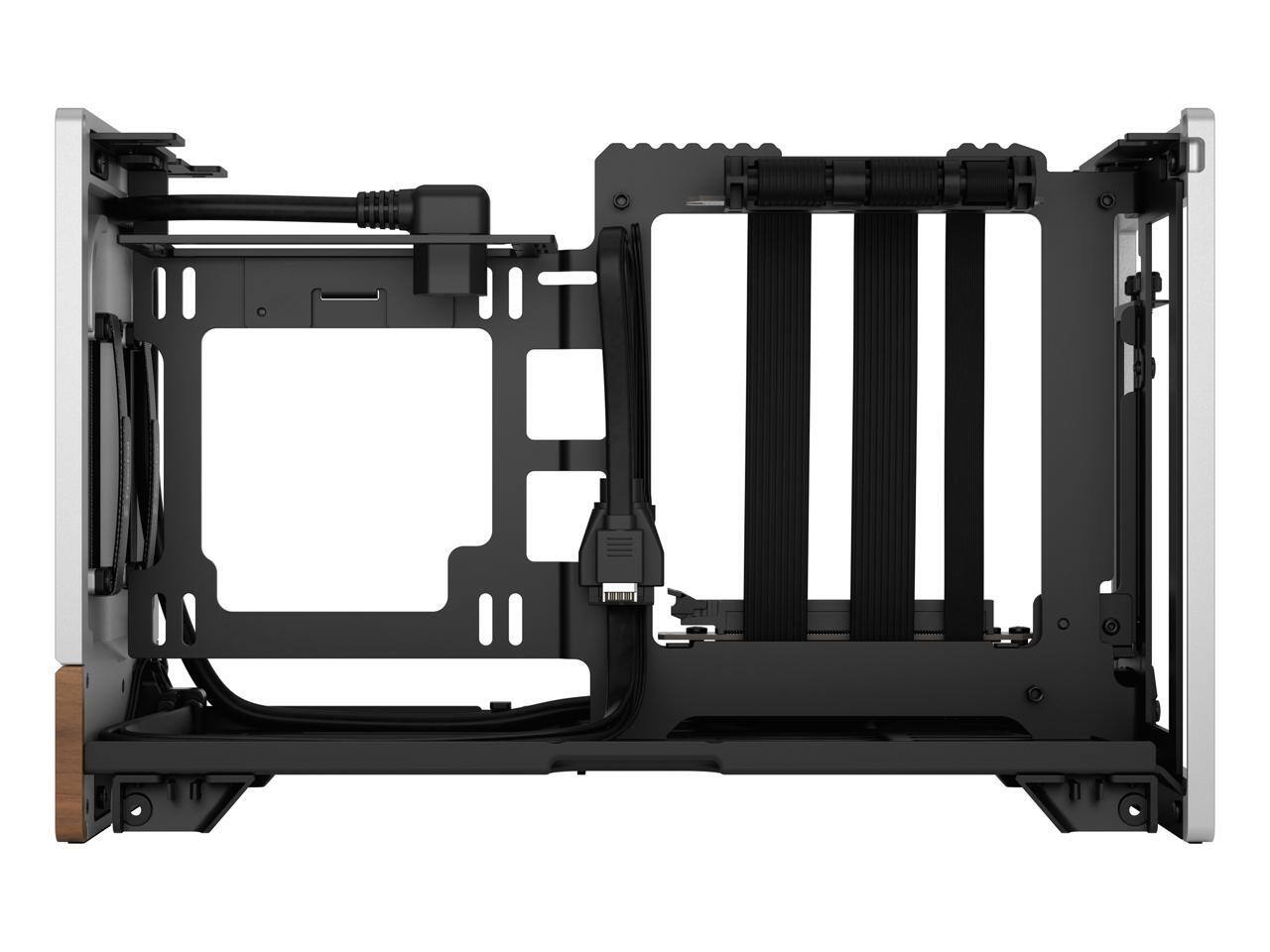 Alt View 3. Fractal Design - Fractal Design Terra Silver Mini-ITX Small Form Factor PC Case with PCIe 4.0 Riser - Silver.