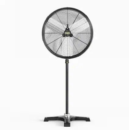 Front. Winado - 24 Inch Industrial Pedestal Fan,7600CFM High Velocity and Heavy Duty Standing Fan, Metal Fan with One-touch Oscillating - Black.
