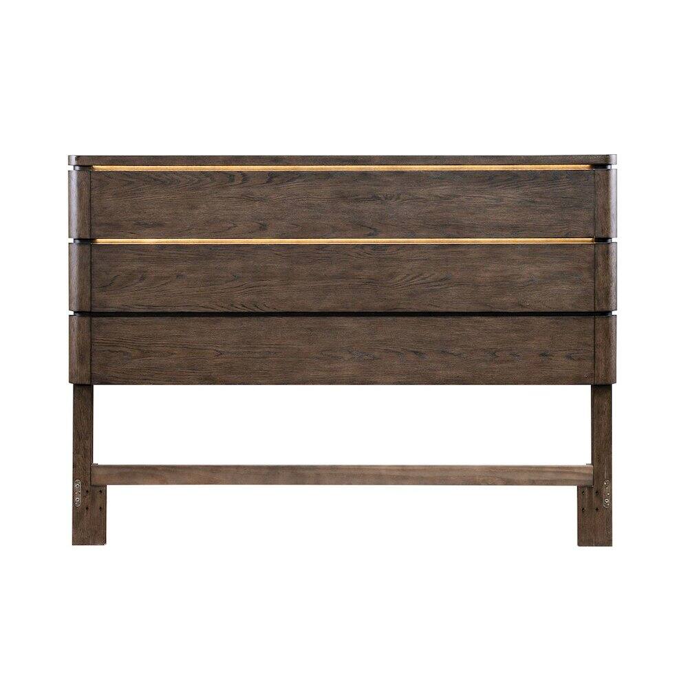 Angle. Liberty Furniture Industries - Cascade Falls Queen Panel Bed Headboard with LED Touch Light - Satin Espresso - Satin Espresso.