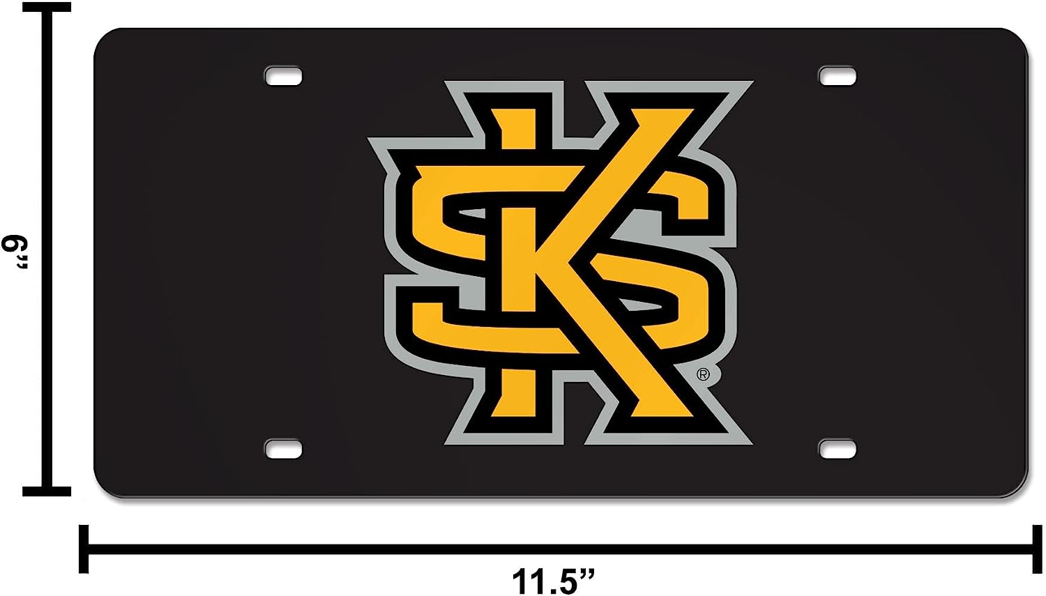 Alt View 2. Rico Industries - Kennesaw State Owls Black Mirrored Laser Cut License Plate Laser Tag - Multi.