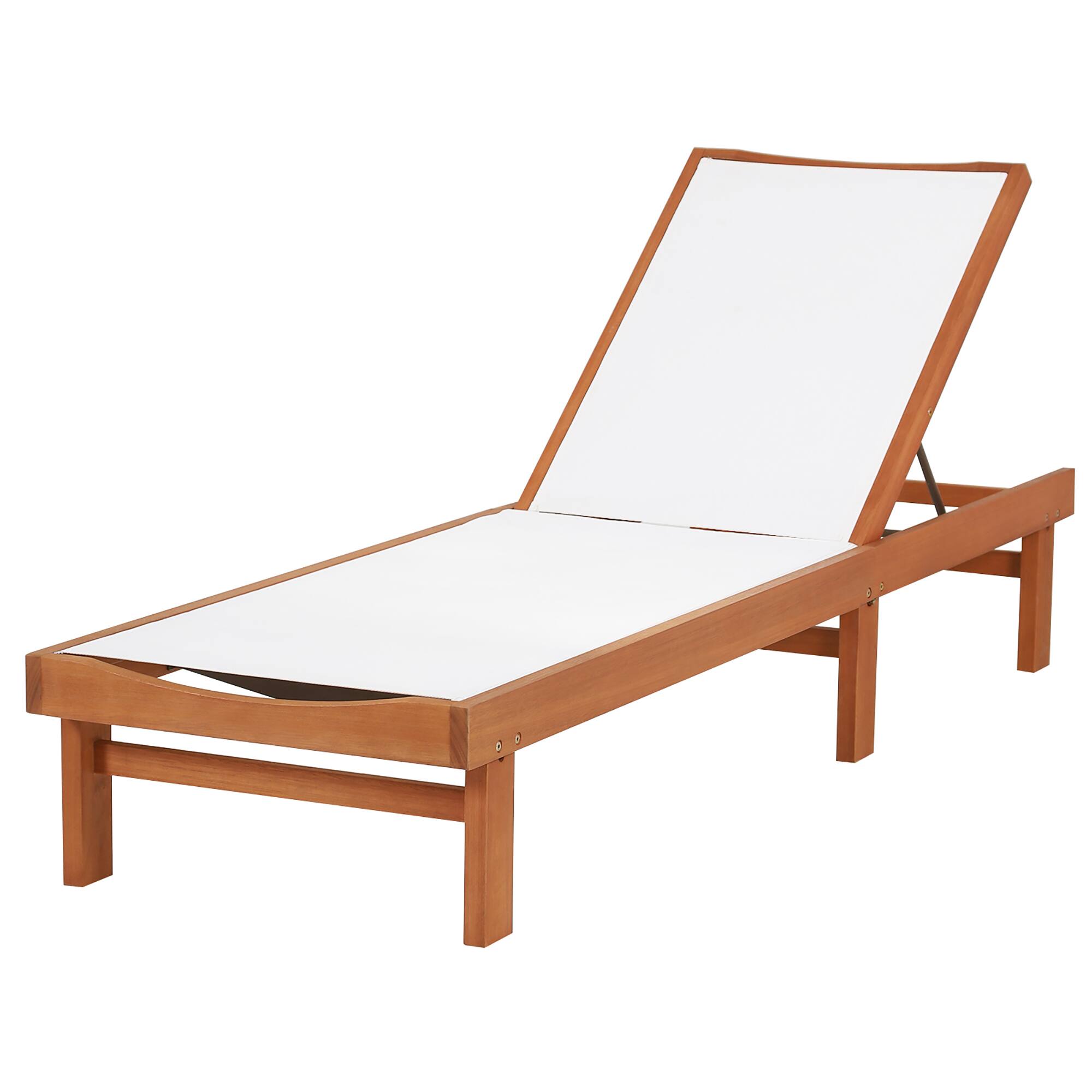 Alt View 1. Gymax - Gymax Wooden Chaise Lounge Chair Recliner Patio Outdoor w/ Adjustable Backrest - Teak and White.