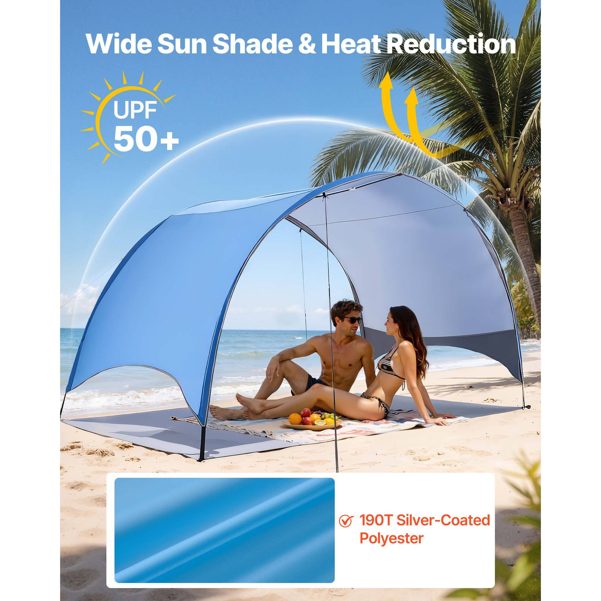 Wide Sun Shade & Heat Reduction  
UPF 50+  
190T Silver-Coated Polyester