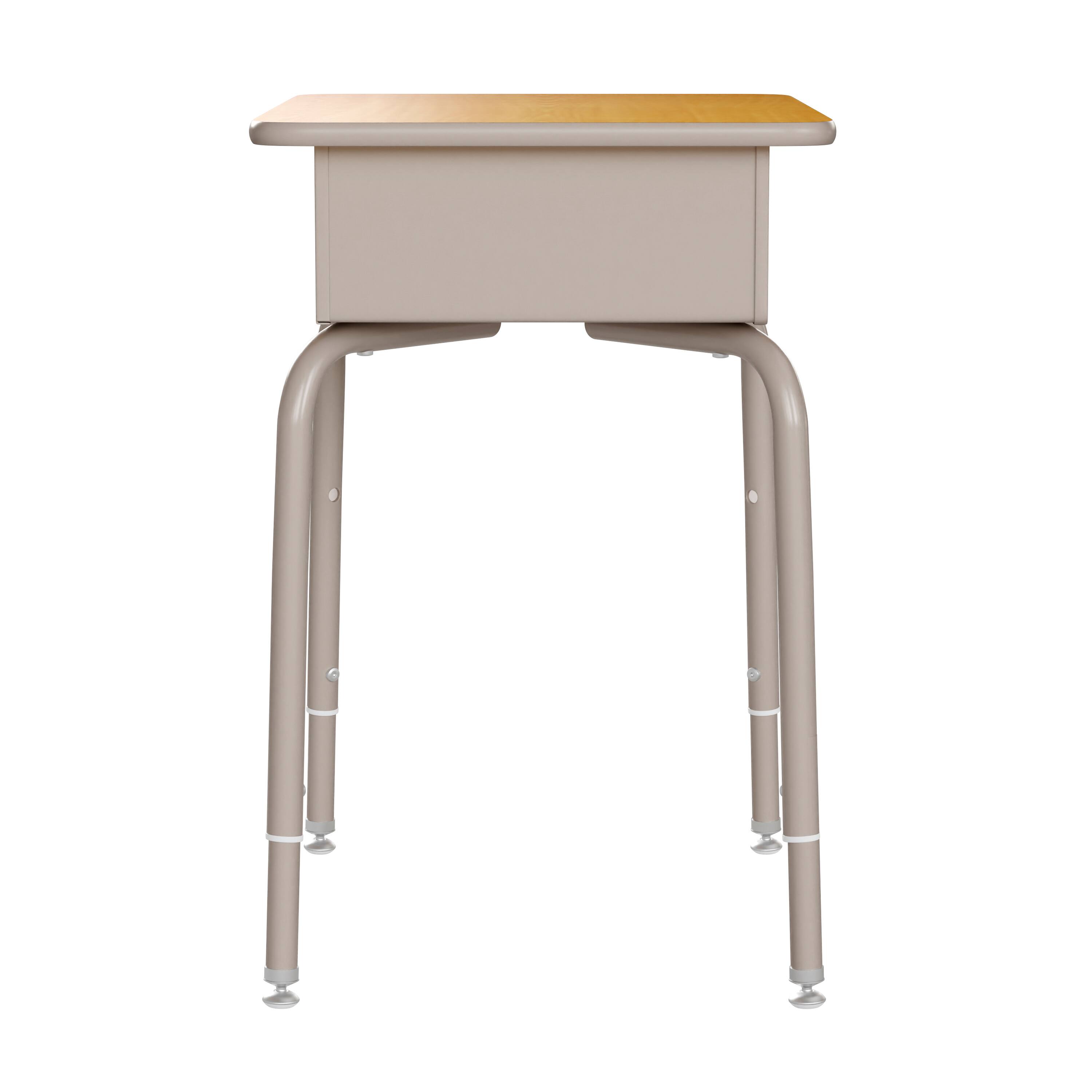 Alt View 8. Emma + Oliver - Student Desk with Open Front Metal Book Box - School Desk - Maple Top/Silver Frame.