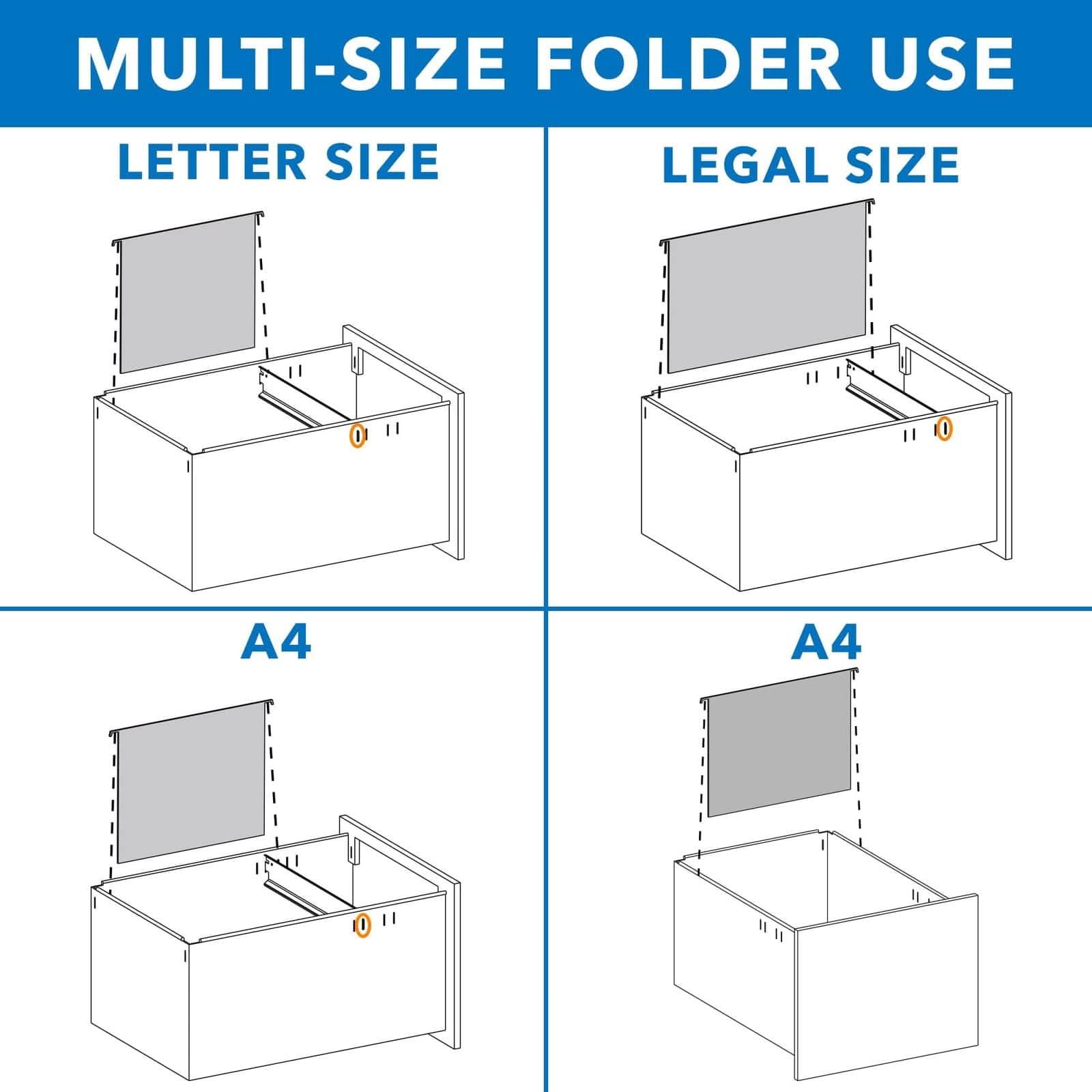 MULTI-SIZE FOLDER USE

LETTER SIZE

LEGAL SIZE

A4

A4